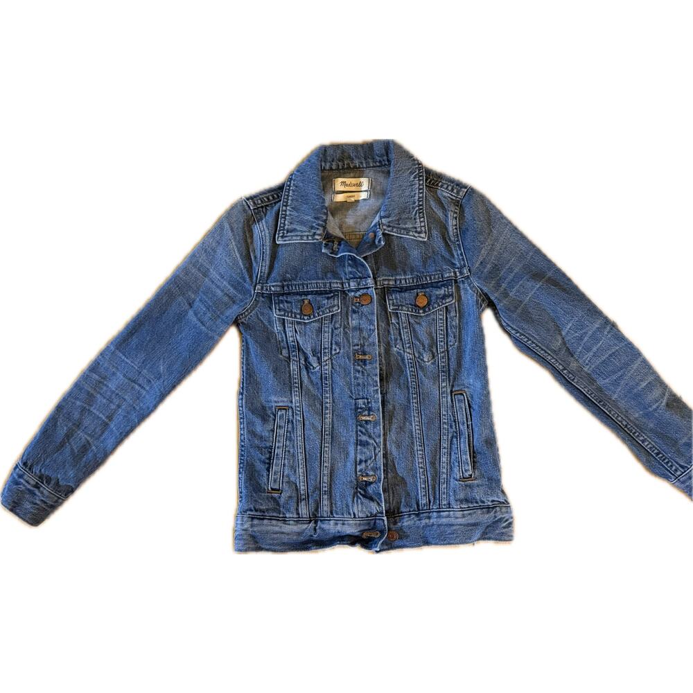 Madewell Denim Jean Jacket Womens XXS Blue Medium Wash Button Front